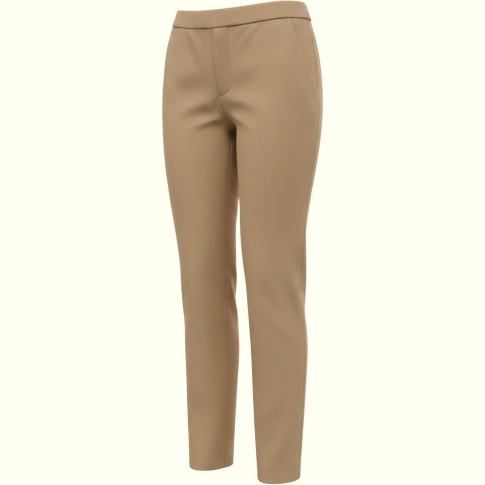 Banana Republic Stretch Tan Wool Blend Side Zip Trousers Made in Italy‎ Size 8